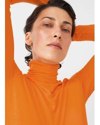 & Other Stories Fitted Turtleneck Top - Orange