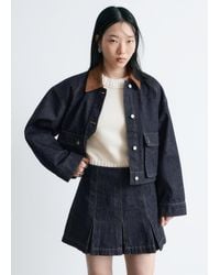& Other Stories - Pleated Denim Mini Skirt - Lyst