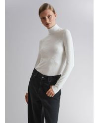 & Other Stories - Mock Neck Jacquard Top - Lyst