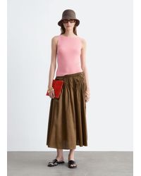 & Other Stories - Cotton Drawstring Midi Skirt - Lyst