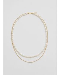 & Other Stories - Layered Pearl Chain Necklace - Lyst