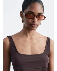 & Other Stories - Slim Oval-Frame Sunglasses - Lyst