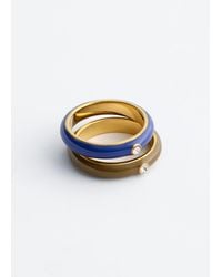 & Other Stories - Glass Detail Brass Ring Set - Lyst
