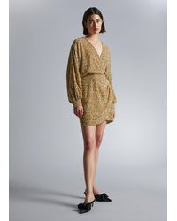 & Other Stories - Wrap-effect Sequin Mini Dress - Lyst