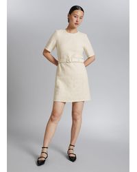 & Other Stories - Tweed Belted Mini Dress - Lyst