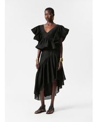 & Other Stories - Asymmetric Ruffle Midi Skirt - Lyst