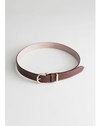 & Other Stories - Croc Embossed Leather Belt - Lyst