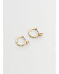 & Other Stories Mother Of Pearl Mini Hoops - White