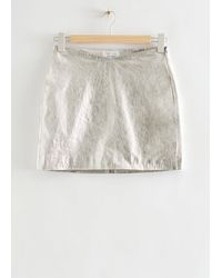 & Other Stories - Metallic Leather Mini Skirt - Lyst
