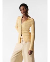 & Other Stories - Collared Rib-Knit Cardigan - Lyst