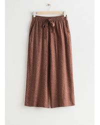 & Other Stories Cropped Relaxed Trousers - Brown