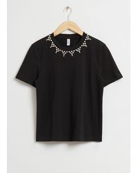 & Other Stories - Rhinestone-embellished T-shirt - Lyst