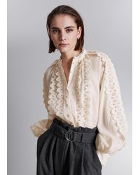 & Other Stories - Scalloped Lace Blouse - Lyst