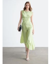 & Other Stories - Asymmetric Draped Midi Dress - Lyst