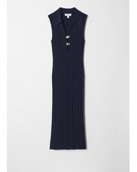 & Other Stories - Rib-Knit Collared Midi Dress - Lyst