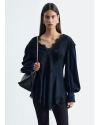 & Other Stories - Lace-Detail Crepe Blouse - Lyst
