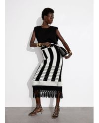 & Other Stories - Fringed Knit Midi Skirt - Lyst