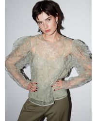 & Other Stories - Sheer Embroidered Organza Blouse - Lyst