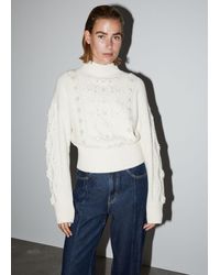 & Other Stories - Pearl Bead Cable Knit Jumper - Lyst