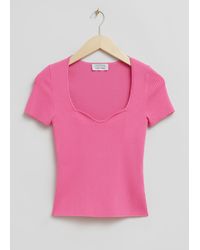 & Other Stories - Knitted Sweetheart Neck Top - Lyst