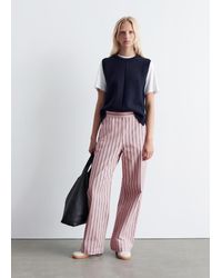 & Other Stories - Striped Cotton Trousers - Lyst