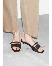 & Other Stories - Buckle-Embellished Leather Mules - Lyst