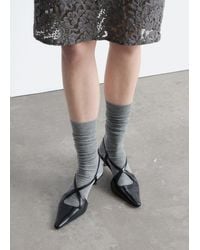 & Other Stories - Criss-Cross Leather Slingback Pumps - Lyst