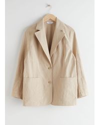 & Other Stories Oversized-Blazer Aus Leinenmischung - Natur
