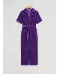 & Other Stories - Belted Corduroy Jumpsuit - Lyst