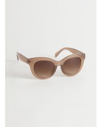& Other Stories Oversized Rounded Sunglasses - Natural