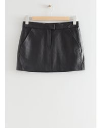 & Other Stories - Fitted Leather Mini Skirt - Lyst