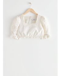 & Other Stories - Embroidered Crop Top - Lyst