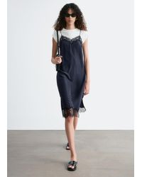 & Other Stories - Silk Slip Midi Dress - Lyst