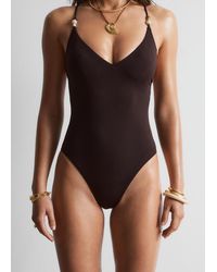 & Other Stories - Cross-Back V-Neck Swimsuit - Lyst