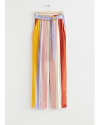 & Other Stories - Belted Silk Trousers - Lyst