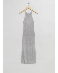 & Other Stories - Fitted Metallic Halterneck Dress - Lyst