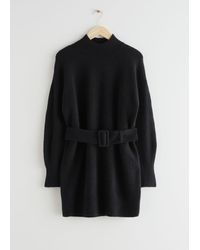 & Other Stories - Belted Mini Knit Dress - Lyst