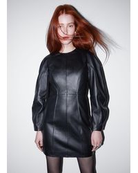 & Other Stories - Sculptural Leather Mini Dress - Lyst