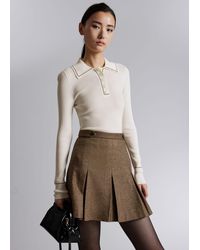 & Other Stories - Pleated Herringbone Mini Skirt - Lyst