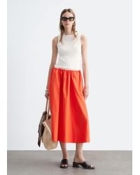 & Other Stories - Cotton Midi Skirt - Lyst