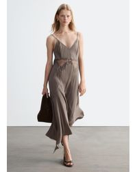 & Other Stories - Asymmetrical Satin Slip Midi Dress - Lyst