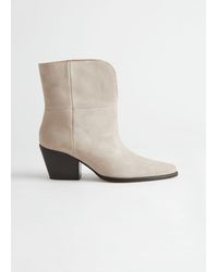& Other Stories - Pointed Suede Block Heel Boots - Lyst