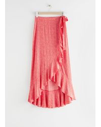 wrap blush maxi skirt