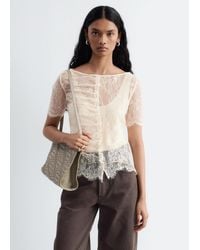 & Other Stories - Lace Button-Front Top - Lyst