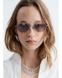 & Other Stories - Round Wire-Frame Sunglasses - Lyst