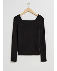 & Other Stories - Square-neck Knit Top - Lyst