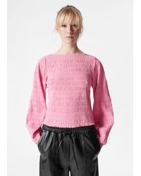& Other Stories - Smocked Boat-Neck Top - Lyst