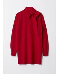 & Other Stories - Bow-Detailed Merino Mini Dress - Lyst