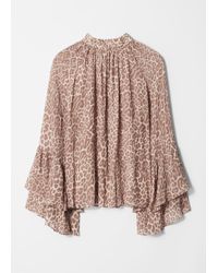 & Other Stories - Flounced Stand-Collar Blouse - Lyst
