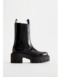 & Other Stories - Chunky Platform Chelsea Leather Boots - Lyst